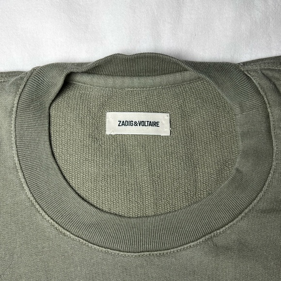 Zadig&Voltaire Portland Amour Khaki Sweatshirt XS - Picture 5 of 8